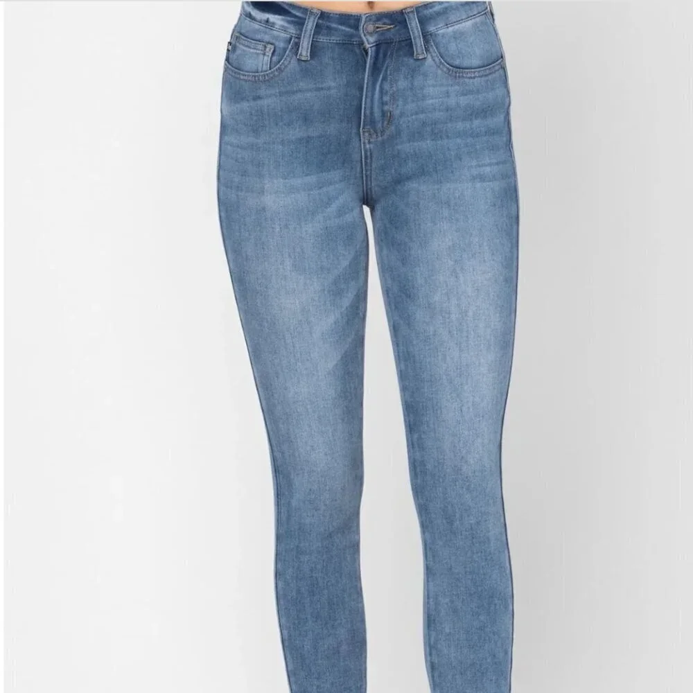 Judy Blue Jeans Denim High Waist Thermal Stretch Skinny Fit Blue Size 15 / 32